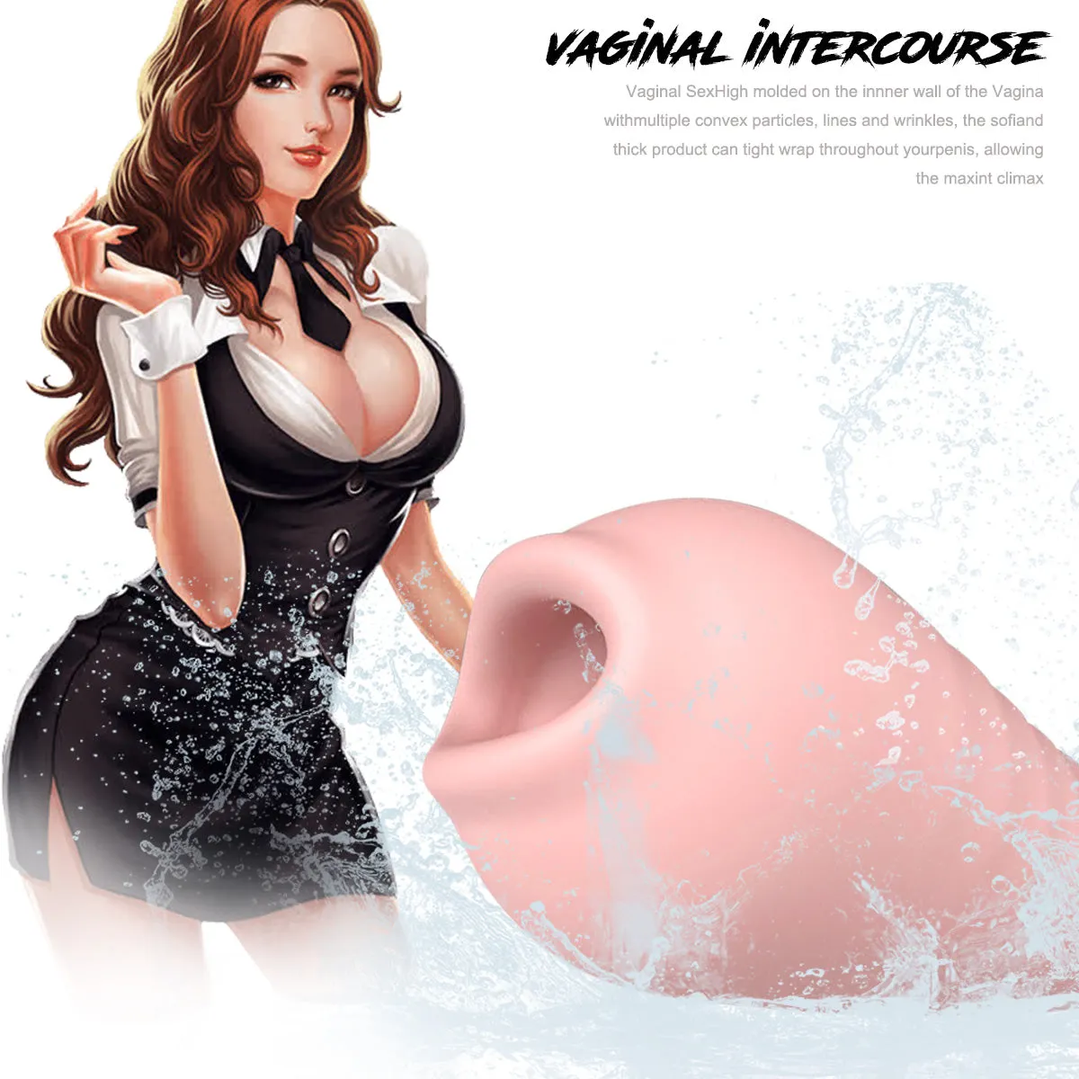4D Realistic Deep Throat Male Masturbator Oral Silicone Portable Cock Stimulator