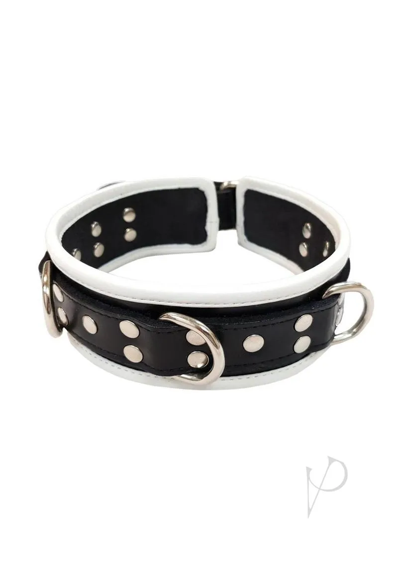 5 D Ring Collar Black/white