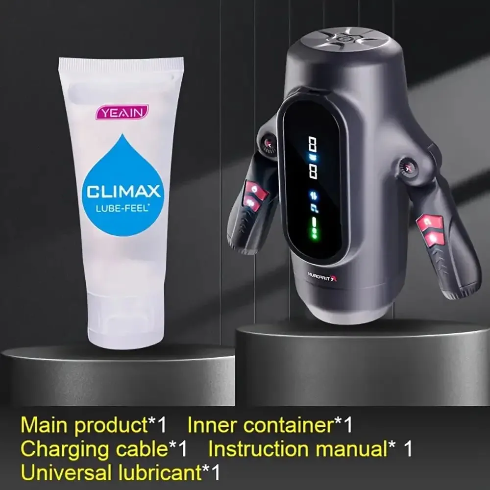 9 Telescopic Vibration LED Display Intelligent Heating Voice Masturbator
