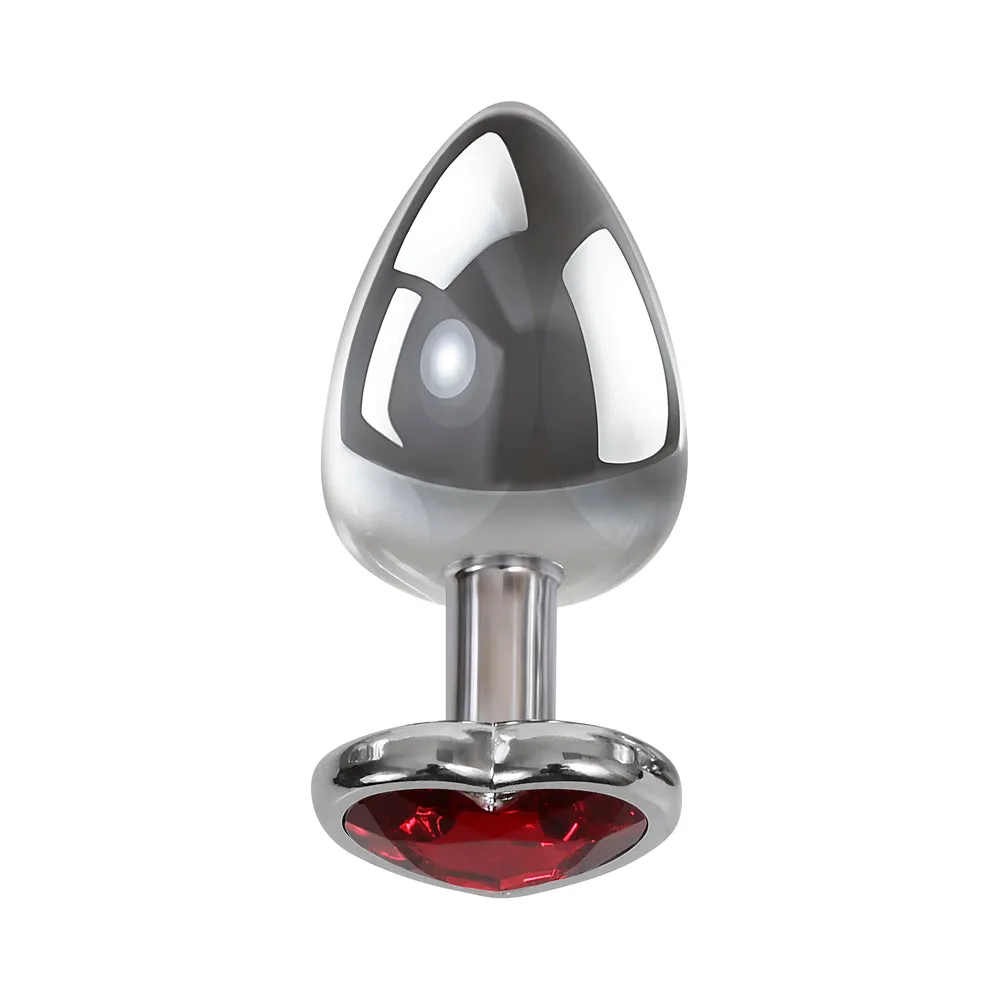 A&e Medium Red Heart Gem Anal Plug