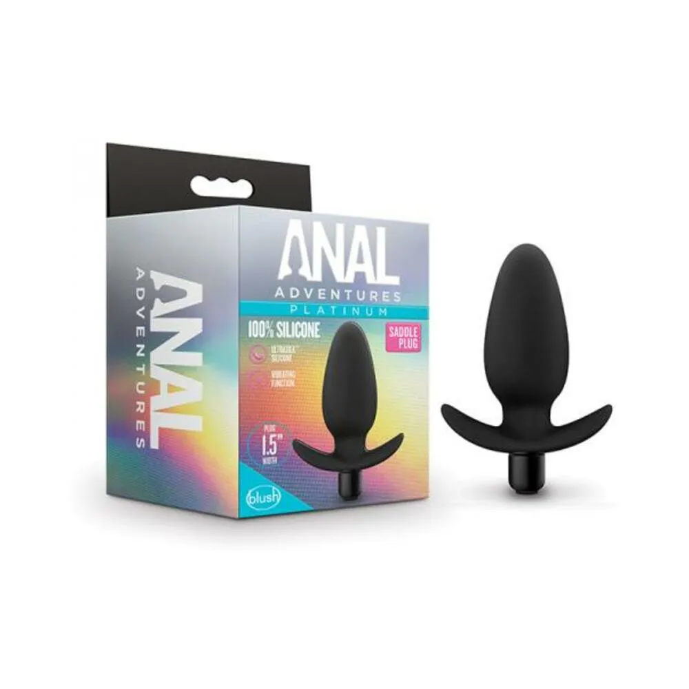 Anal Adventures Platinum- Silicone Saddle Plug- Black