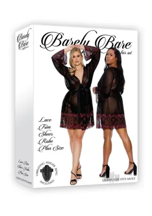 Barely B Lace Trim Shee Rob Ps Blk(spec)