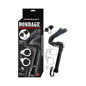 Bondage by Nasstoys Whip. Feather and Cuffs Black