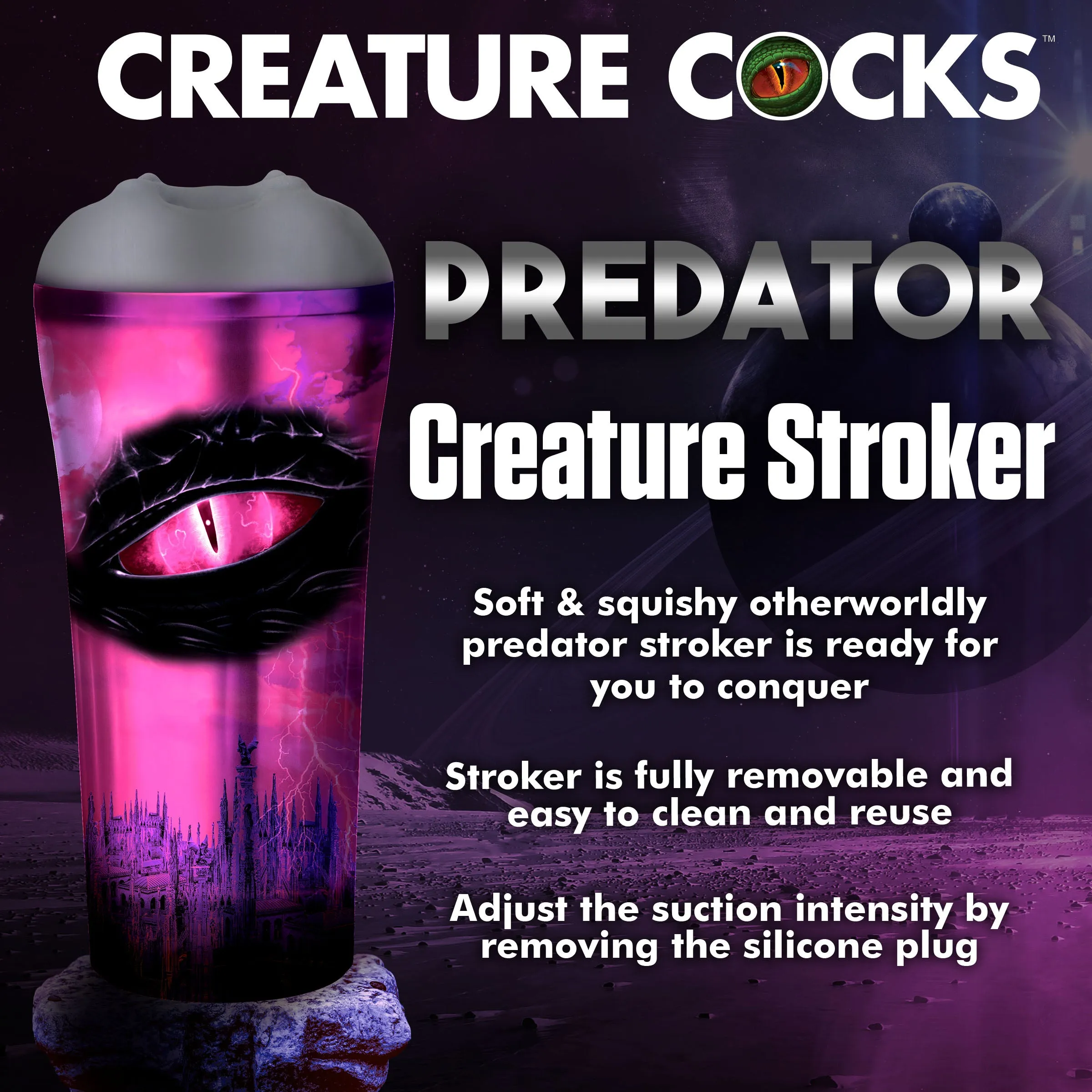 Creature Cocks Predator 3D Stroker Male Masturbator Fantasy Pocket Pussy Sex Toy