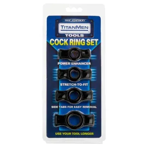 Doc Johnson TitanMen Cock Ring Set Black