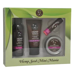 Earthly Body Hemp Seed Mini Mania Skinny Dip Lotion Massage Candle 4 Set