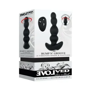 Evolved Bump N' Groove Beaded Anal Vibrator Black