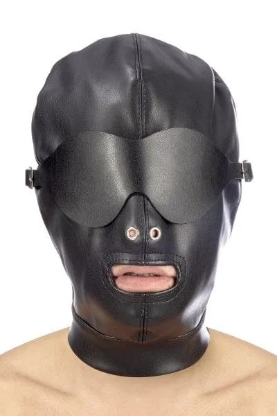 Fetish Tentation BDSM Leatherette Hood with Removable Mask