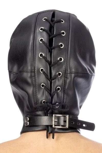 Fetish Tentation BDSM Leatherette Hood with Removable Mask