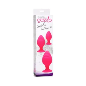 Gossip Swirlies Anal Plug Trio Set Silicone Magenta