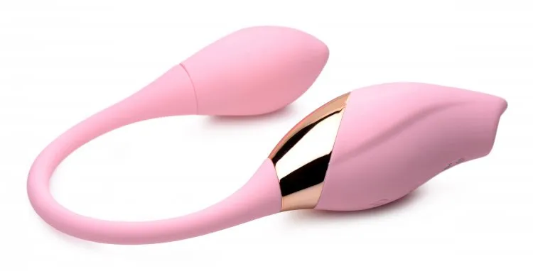 Inmi Shegasm 8x Tandem Plus Silicone Suction Clit Stimulator & Egg - Pink