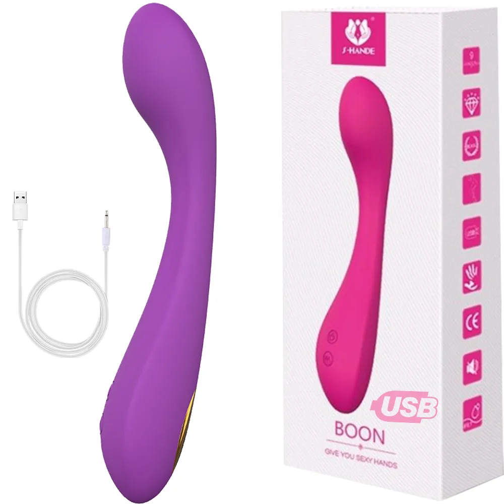 NEW S-Hande Boon Powerful Curved G Spot Vibrator Vaginal Anal USB Sex Toy