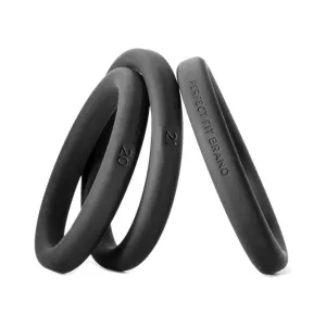 Perfect Fit Xact-fit Silicone Rings L-xl (#20. #21. #22) Black