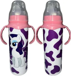 Pony Purple 8oz Stainless Steel Bottle