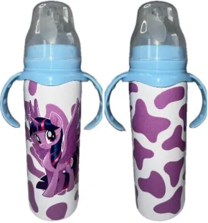 Pony Purple 8oz Stainless Steel Bottle