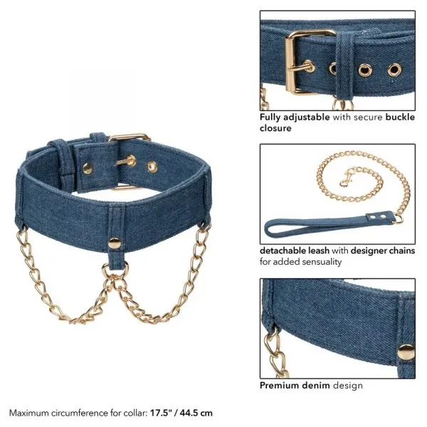 Ride Em™ Denim Collar & Leash by Cal Exotics