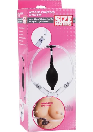 Size Matters Nipple Pumping System w/Dual Cylinders - Clear