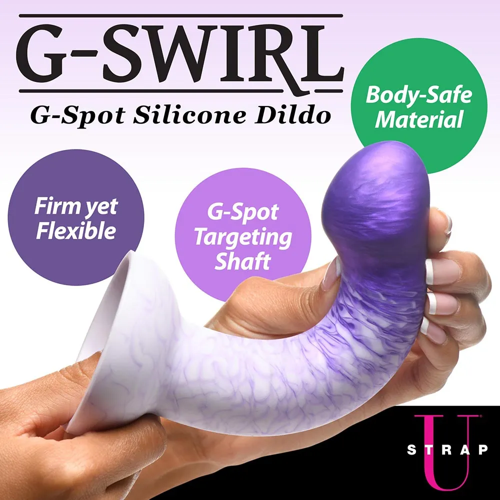 Strap U G-Swirl G-Spot Silicone Dildo Purple