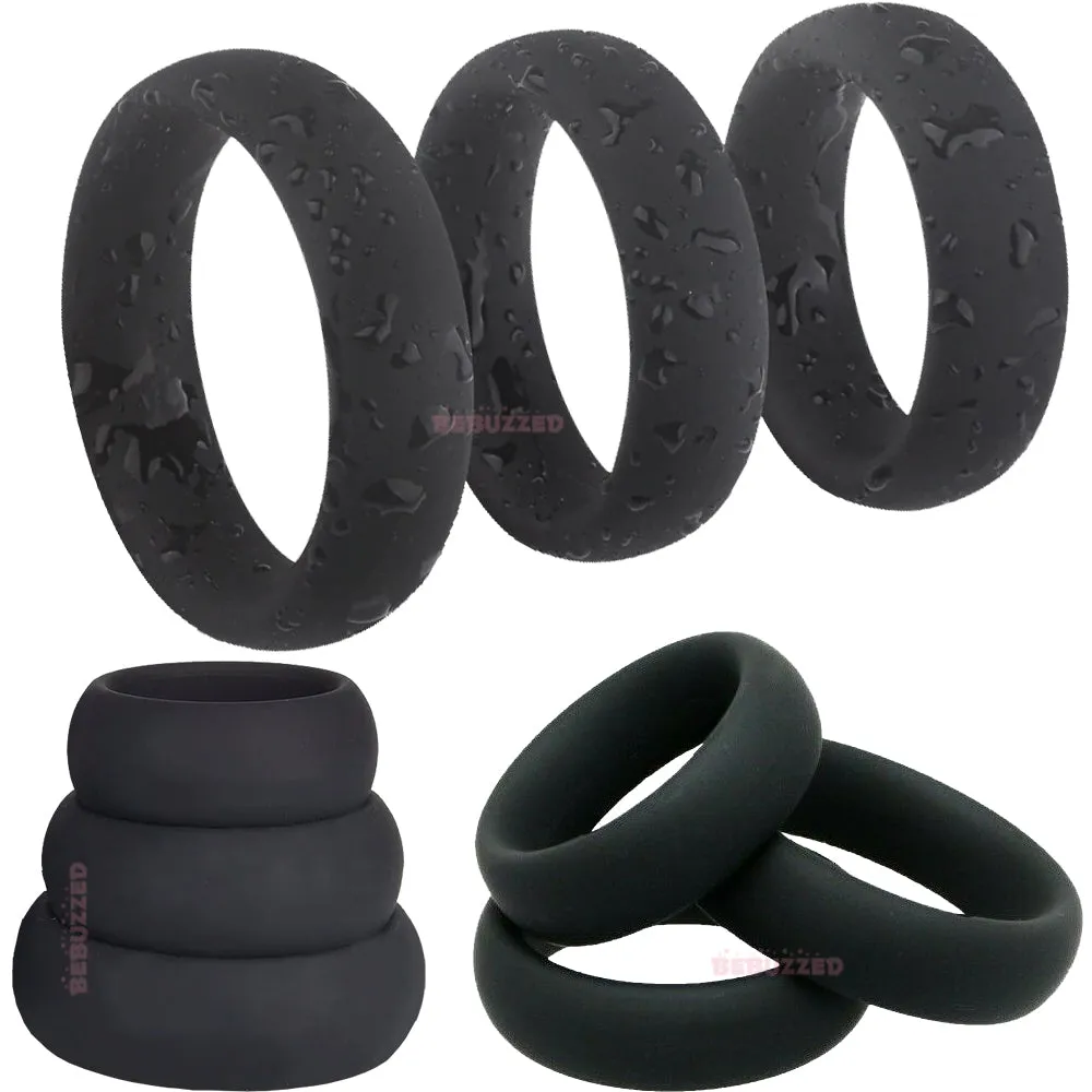 STRONG Rubber Silicone Cock Ring Penis Erection STAY HARD Delay Rings Sex Toy