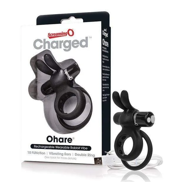 The Screaming O - Charged Ohare Rechargeable Wearable Rabbit Cock Ring (Black)