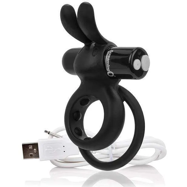The Screaming O - Charged Ohare Rechargeable Wearable Rabbit Cock Ring (Black)
