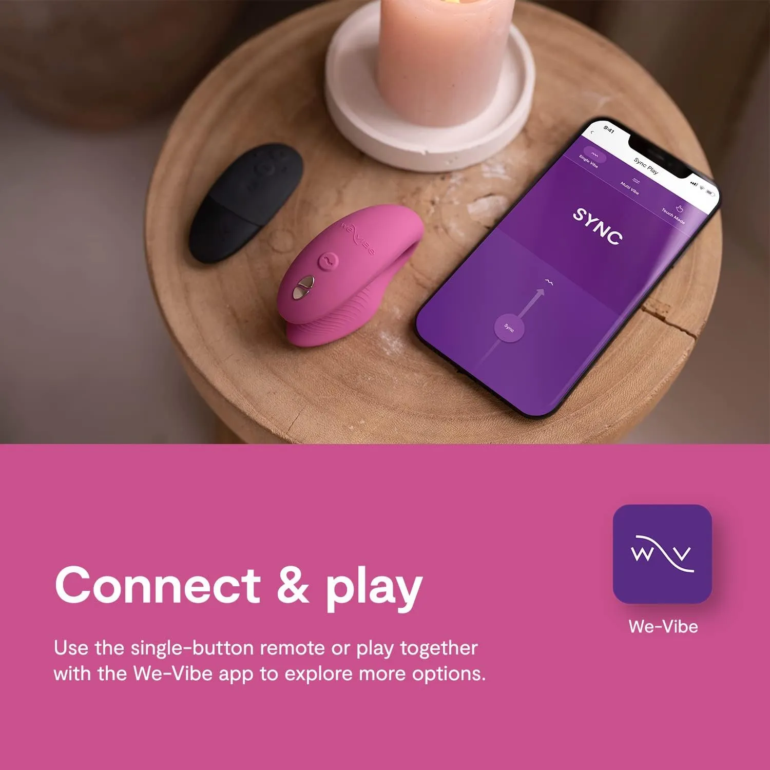 We-Vibe Sync 2 APP Remote Control Couples Vibrator Pink