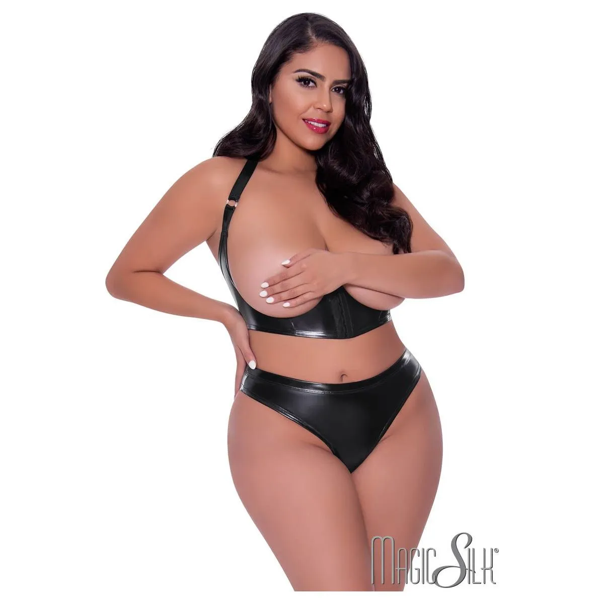Wet Look Fetish 2pc Set by Magic Silk