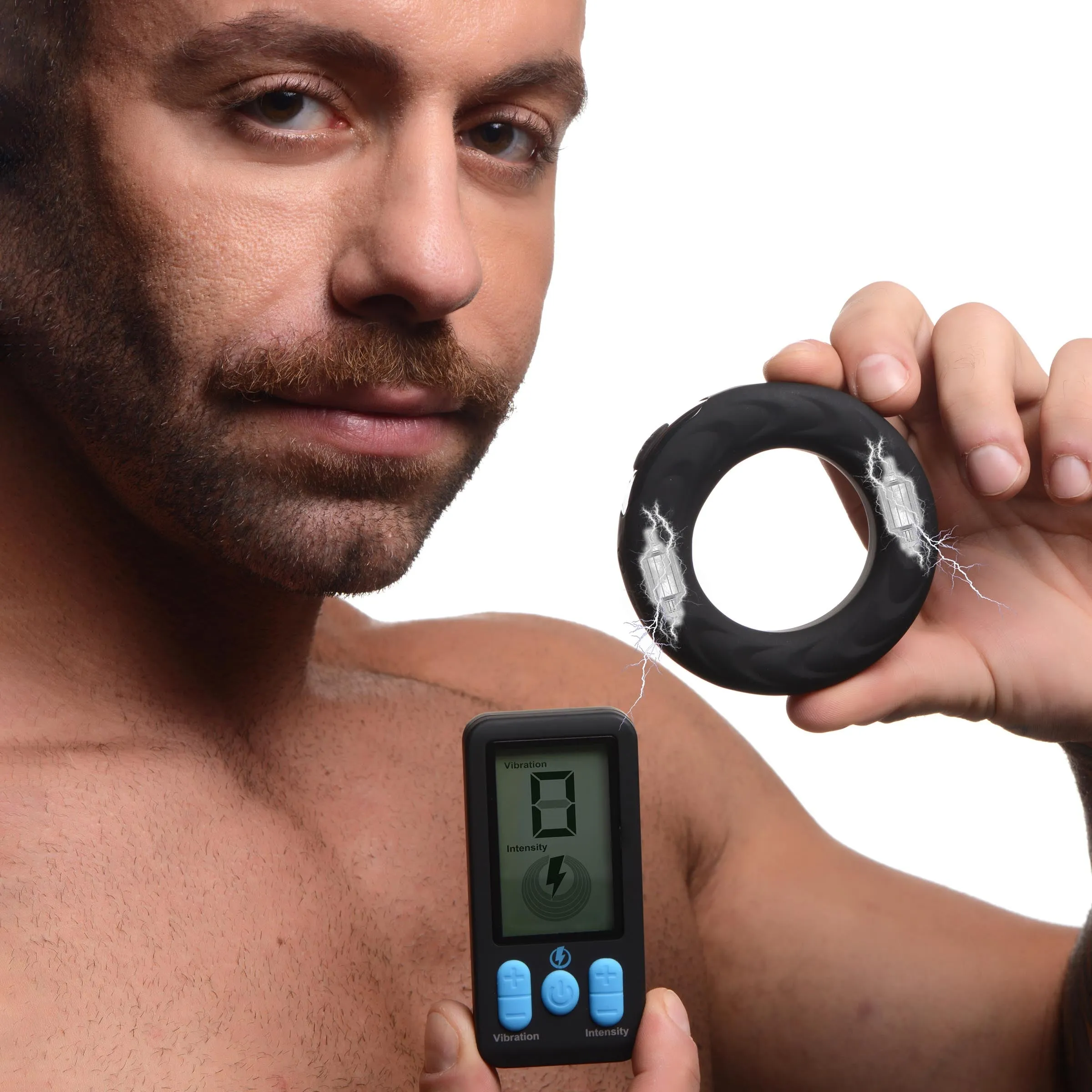 Zeus Vibe Estim Cockring W/remote 50mm